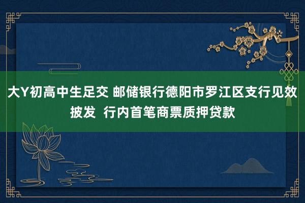 大Y初高中生足交 邮储银行德阳市罗江区支行见效披发  行内首笔商票质押贷款