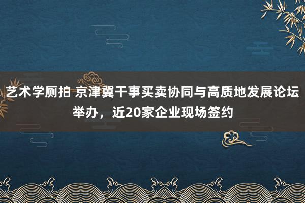 艺术学厕拍 京津冀干事买卖协同与高质地发展论坛举办，近20家企业现场签约