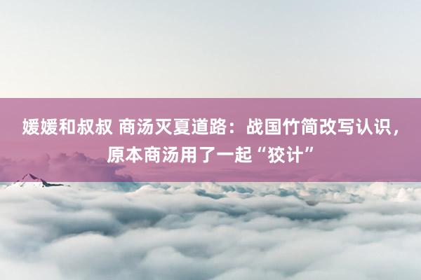 媛媛和叔叔 商汤灭夏道路：战国竹简改写认识，原本商汤用了一起“狡计”