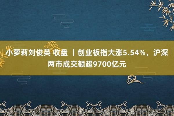 小萝莉刘俊英 收盘 丨创业板指大涨5.54%，沪深两市成交额超9700亿元