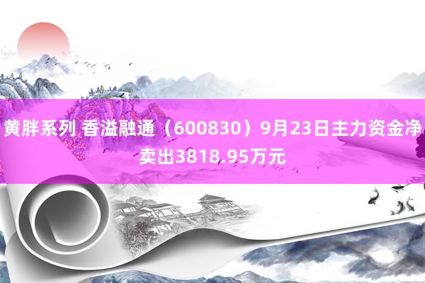 黄胖系列 香溢融通（600830）9月23日主力资金净卖出3818.95万元