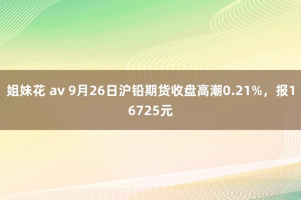 姐妹花 av 9月26日沪铅期货收盘高潮0.21%，报16725元