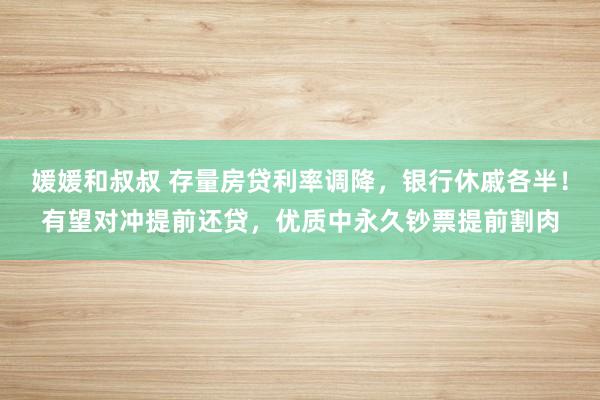 媛媛和叔叔 存量房贷利率调降，银行休戚各半！有望对冲提前还贷，优质中永久钞票提前割肉