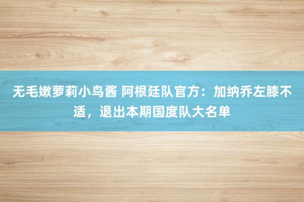 无毛嫩萝莉小鸟酱 阿根廷队官方：加纳乔左膝不适，退出本期国度队大名单