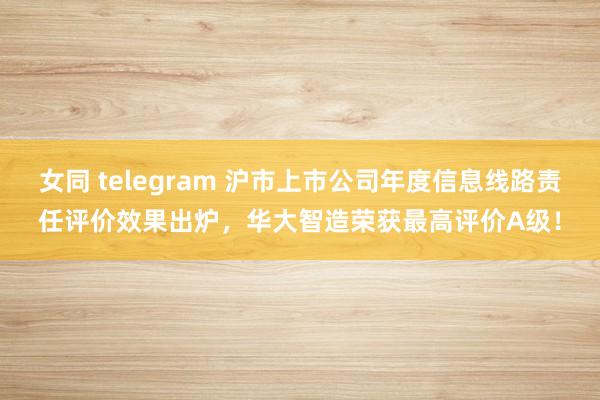 女同 telegram 沪市上市公司年度信息线路责任评价效果出炉，华大智造荣获最高评价A级！