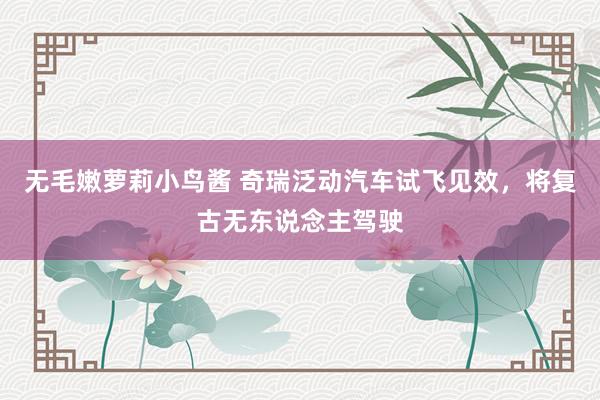 无毛嫩萝莉小鸟酱 奇瑞泛动汽车试飞见效，将复古无东说念主驾驶