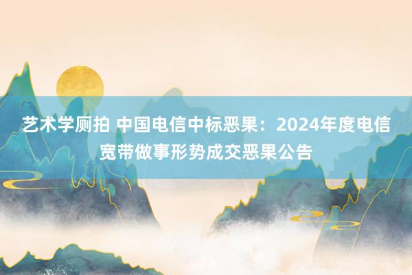 艺术学厕拍 中国电信中标恶果：2024年度电信宽带做事形势成交恶果公告