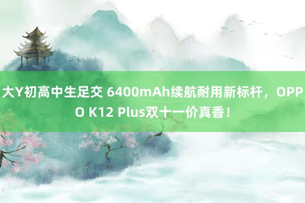 大Y初高中生足交 6400mAh续航耐用新标杆，OPPO K12 Plus双十一价真香！