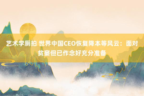 艺术学厕拍 世界中国CEO恢复降本等风云：面对贫窭但已作念好充分准备