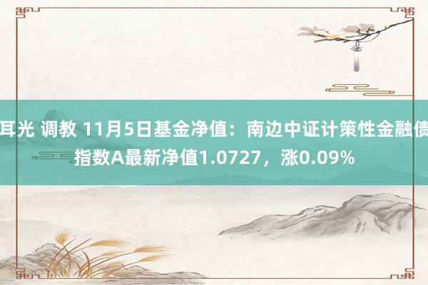 耳光 调教 11月5日基金净值：南边中证计策性金融债指数A最新净值1.0727，涨0.09%