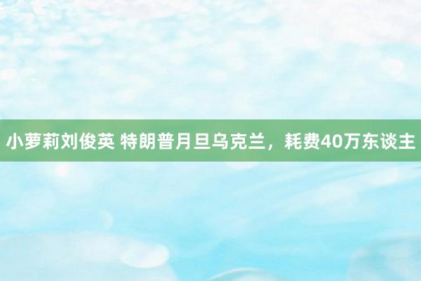 小萝莉刘俊英 特朗普月旦乌克兰，耗费40万东谈主