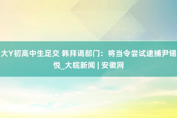 大Y初高中生足交 韩拜谒部门：将当令尝试逮捕尹锡悦_大皖新闻 | 安徽网