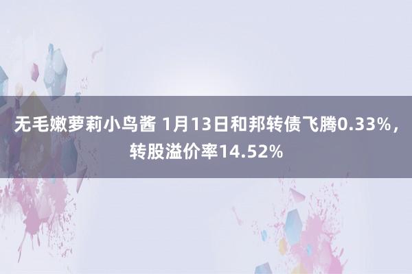 无毛嫩萝莉小鸟酱 1月13日和邦转债飞腾0.33%，转股溢价率14.52%