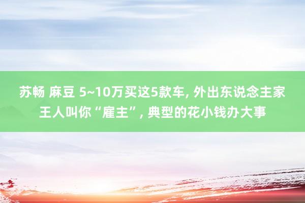 苏畅 麻豆 5~10万买这5款车， 外出东说念主家王人叫你“雇主”， 典型的花小钱办大事