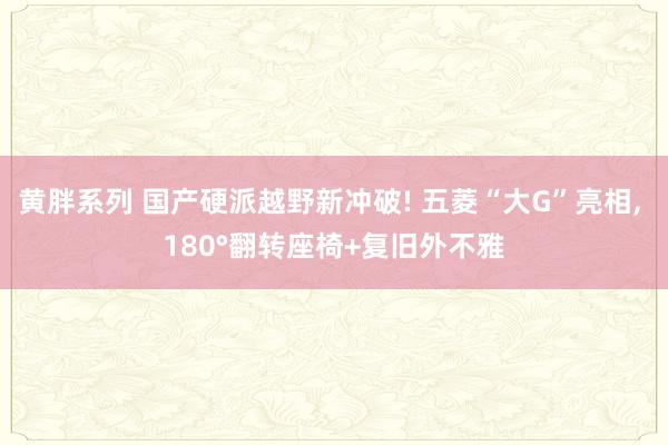 黄胖系列 国产硬派越野新冲破! 五菱“大G”亮相， 180°翻转座椅+复旧外不雅