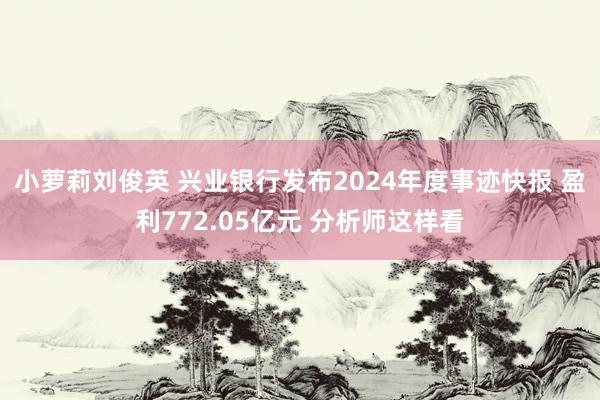 小萝莉刘俊英 兴业银行发布2024年度事迹快报 盈利772.05亿元 分析师这样看