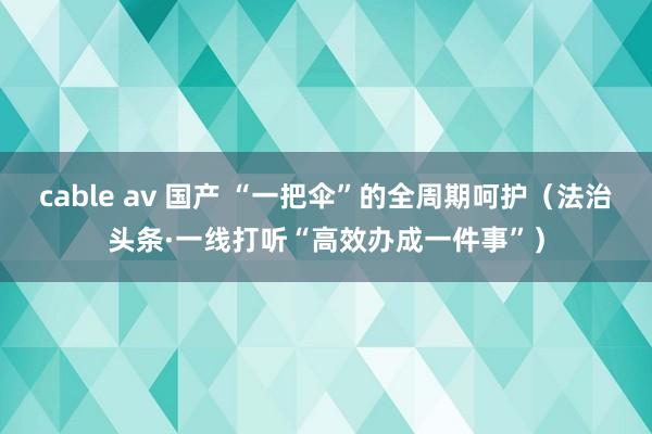 cable av 国产 “一把伞”的全周期呵护（法治头条·一线打听“高效办成一件事”）