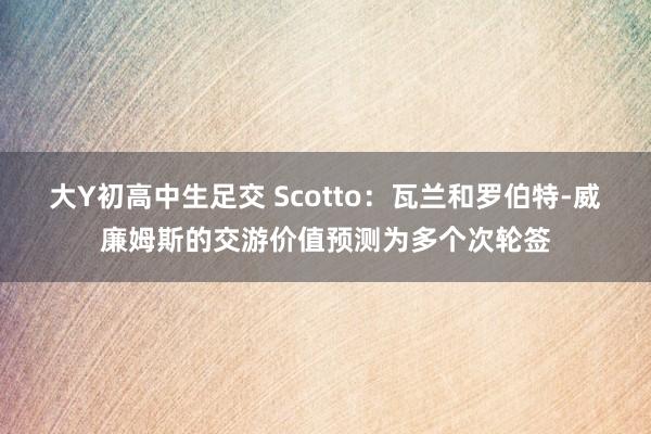 大Y初高中生足交 Scotto：瓦兰和罗伯特-威廉姆斯的交游价值预测为多个次轮签