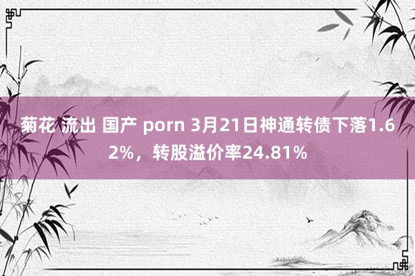 菊花 流出 国产 porn 3月21日神通转债下落1.62%，转股溢价率24.81%